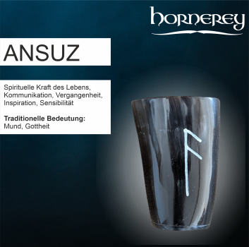 Horn cup with rune engraving